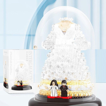 Конструктор Balody 18415 - 3D Свадебное платье невесты в колбе белое