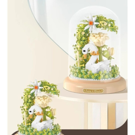 Конструктор Balody 18496 - 3D Лебедь в колбе