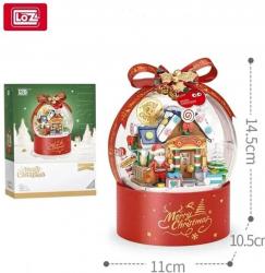 Конструктор Loz 1303 - Новогодний шар Рождественский домик со светом