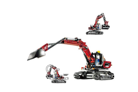 Конструктор Lepin 20025 Красный Экскаватор 2in1