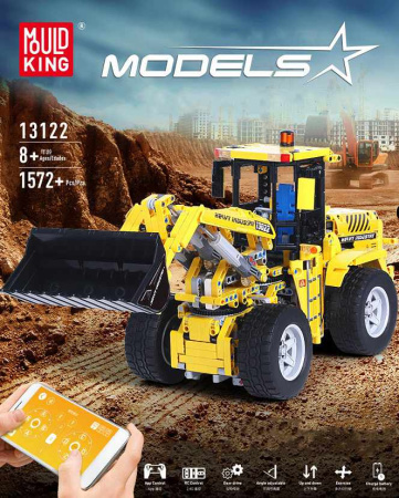 Конструктор Mould King 13122 Бульдозер колесный на радиоуправлении 2.4G RC 13122