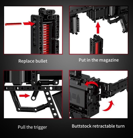 Конструктор Mould King 14001 Пистолет-пулемет — HK MP5 MLI Black