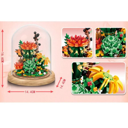 Конструктор Zhe Gao 00978 - Флорариум с суккулентами