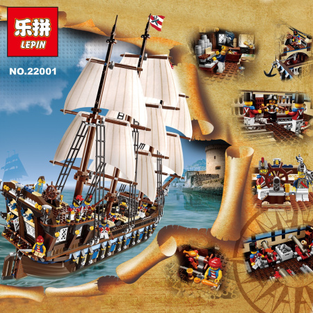 Конструктор Lepin 22001 Флагманский трехмачтовый корабль