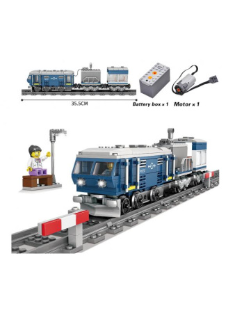 Конструктор KAZI 98242 Синий пассажирский поезд