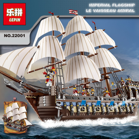 Конструктор Lepin 22001 Флагманский трехмачтовый корабль