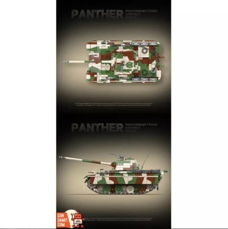 Конструктор 100252 Quanguan - Pz.Kpfw. V Panther немецкий средний танк Пантера