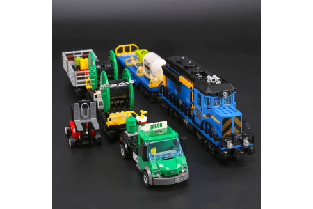 Конструктор Lepin 02008 Синий Грузовой поезд