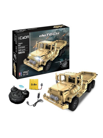 Конструктор Cada C51042W «Военный грузовик» с д/у 