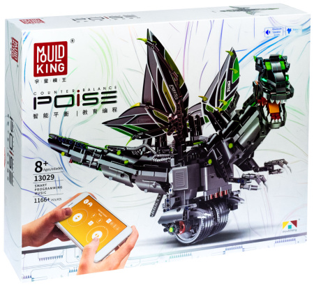 Конструктор Mould King 13029 Дракон Чёрный — робот с ДУ APP
