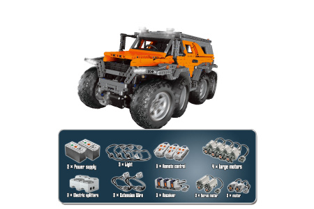 Конструктор Lepin 23011b Авторос Шаман 8х8 Оранжевый