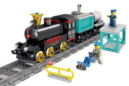 Конструктор KAZI 98239 Черный паровоз