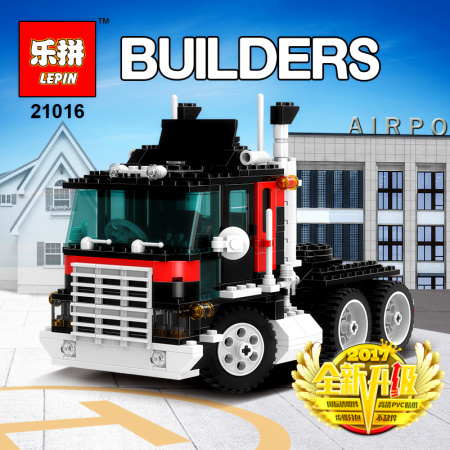 Конструктор Lepin 21016 Супер Тягач с прицепом и вертолетом