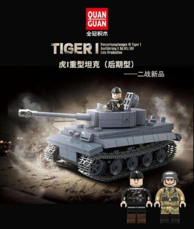 Конструктор 100242 Quanguan - Немецкий тяжелый Танк Tiger 1