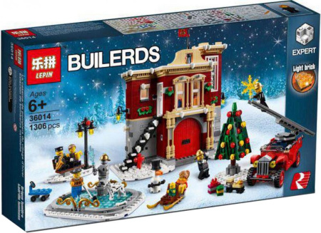Конструктор Lepin 36014 Пожарная часть в зимней деревне