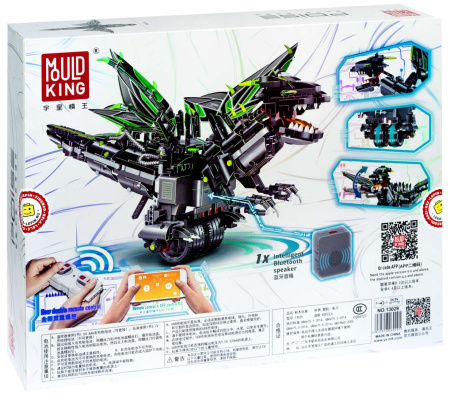 Конструктор Mould King 13029 Дракон Чёрный — робот с ДУ APP