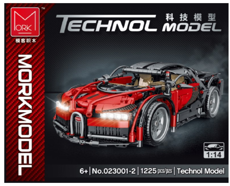 Конструктор MORK «Bugatti» 1:14 MOC 023001-2 -Красный