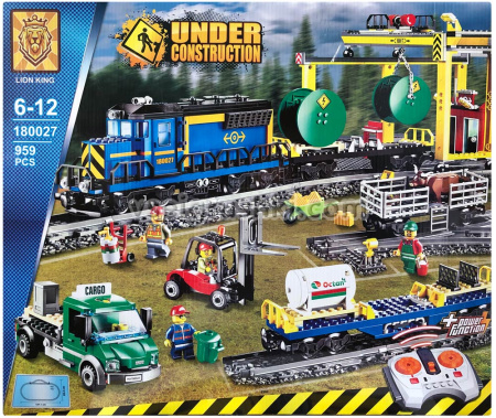 Конструктор Lion King 180027 Cities Грузовой моторизированный поезд