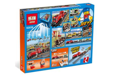 Конструктор Lepin 02039 Красный грузовой поезд