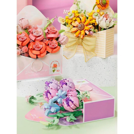 Конструктор Wonder Moon 804221 - Фиолетовые цветы в конверте