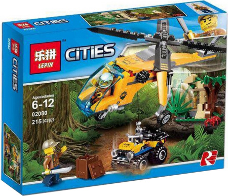 Конструктор Lepin 02080 Грузовой вертолёт исследователей джунглей