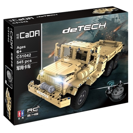 Конструктор Cada C51042W «Военный грузовик» с д/у 