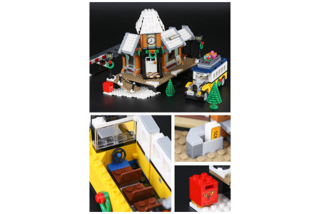 Конструктор Lepin 36011 Зимняя железнодорожная станция